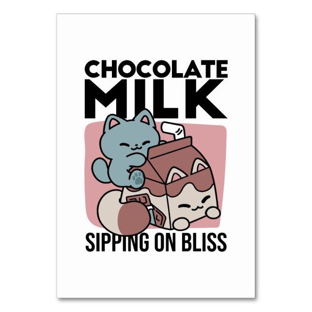 Numéro De Table Chat Mignon Lait Chocolat – Boisson Confort et Mig (Par défaut)