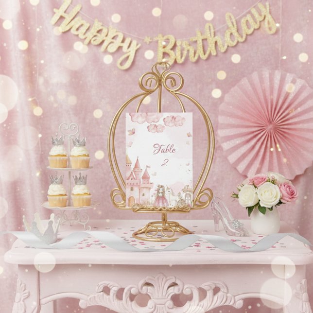 Numéro De Table  Château de la 4ème Princesse Royale Rose Fête d'a (Créateur téléchargé)