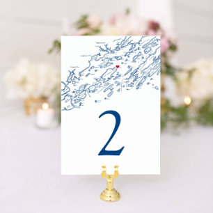 Numéro De Table Chebeague Island Maine Map Élégant Mariage de la m