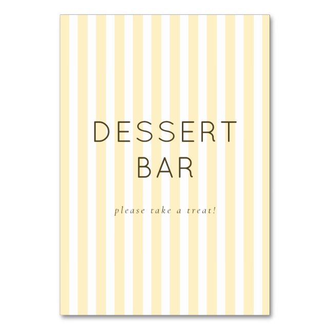 Numéro De Table Cheerful Neutral Dessert Bar Sign (Par défaut)