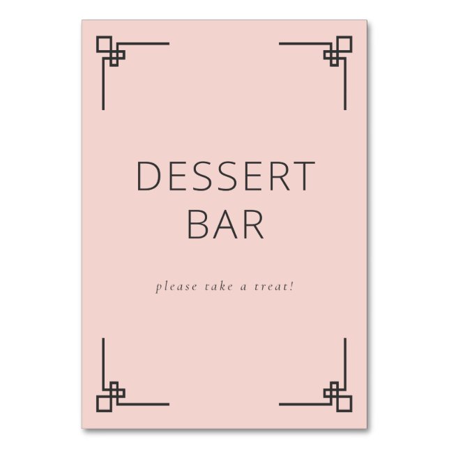 Numéro De Table Cheerful Pink Minimalist Dessert Bar Sign (Par défaut)