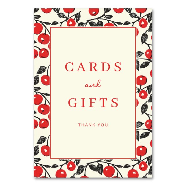 Numéro De Table Cheerful Red Cherry Whimsical Border (Par défaut)