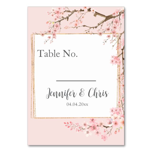 Numéro De Table Cherry Blossom Mariage (Par défaut)