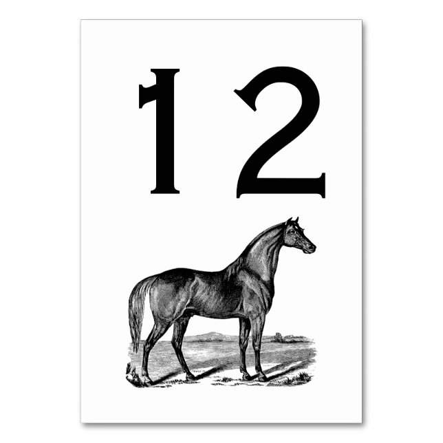 Numéro De Table Cheval debout vintage (Par défaut)