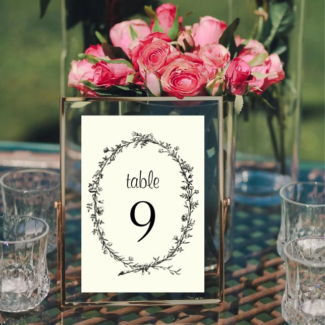 Numéro De Table Chic ivoire et couronne mariage élégant (Créateur téléchargé)