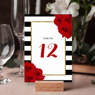 Numéro De Table Chic Moderne Luxe Mariage Collection - Roses rouge