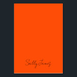Numéro De Table Chic Moderne Orange et Noir Signature Nom<br><div class="desc">Joli ajustement de la couleur de fond orange avec un design de texte personnalisé en lettrage main noir. Personnalisez le style de calligraphie élégant, la taille et la couleur selon vos besoins.</div>