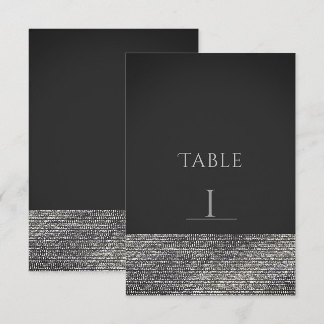 Numéro de table chic paillettes glamour moderne Si (Devant / Derrière)