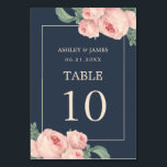 Numéro De Table Chic rose rose rose rose foncé Mariage<br><div class="desc">Elégante carte de numéro de table de mariage avec une rose rose rose vintage sur un arrière - plan chic bleu foncé. Ajoutez simplement les détails de votre mariage. Si vous avez besoin d'aide ou de produits correspondants, veuillez nous contacter par l'intermédiaire de notre magasin. Nous sommes heureux de vous...</div>