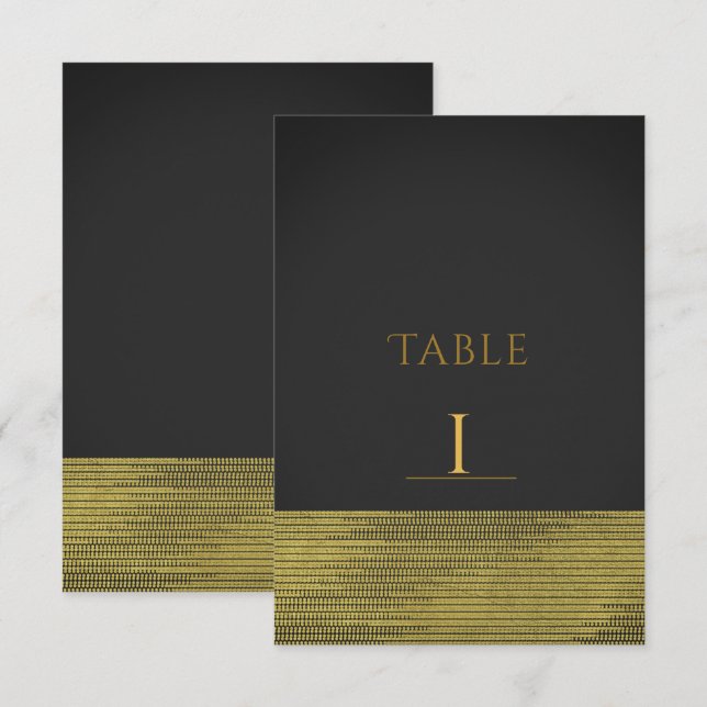 Numéro de table chic séquence moderne or mat (Devant / Derrière)