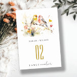Numéro De Table Chic Wild Botanical Aquarelle Inséparables Mariage<br><div class="desc">Il est très facile de customiser,  avec vos données personnelles. Si vous avez besoin d'un autre produit correspondant ou de la personnalisation,  veuillez envoyer un message via Zazzle.</div>