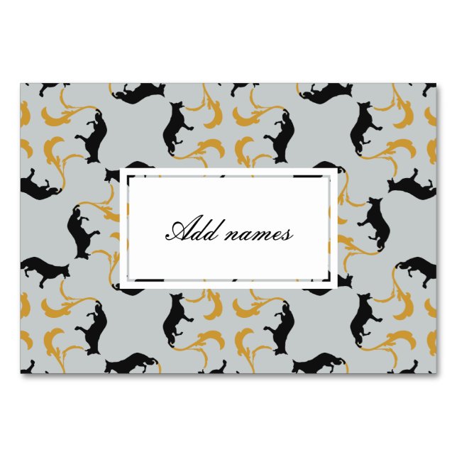 Numéro De Table Chien berger silhouette (Devant)