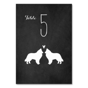 Numéro De Table Chien de mer belge Silhouettes Réception de mariag