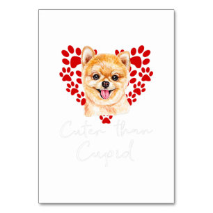 Numéro De Table Chien Poméranien Cuter que Cupid Valentines Day