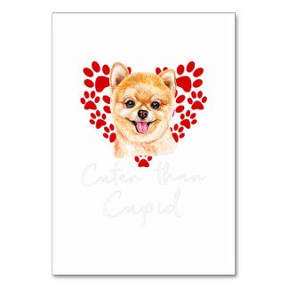 Numéro De Table Chien Poméranien Cuter que Cupid Valentines Day