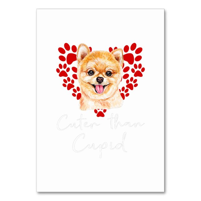 Numéro De Table Chien Poméranien Cuter que Cupid Valentines Day (Par défaut)