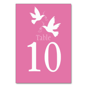 Numéro De Table Chiffre d'événement rose mariage d'oiseau de colom