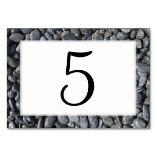 Numéro De Table Chiffres du tableau Pebbles noirs lisses