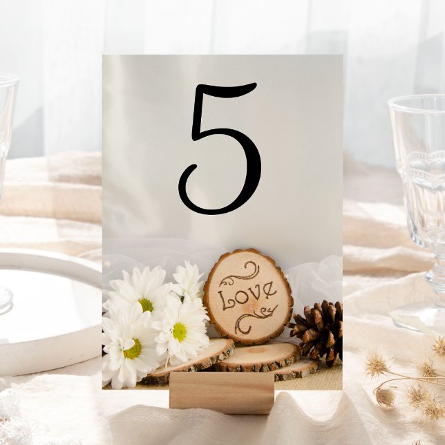 Numéro De Table Chiffres Rustiques Blancs Mariage Woodland Numéro  (Créateur téléchargé)
