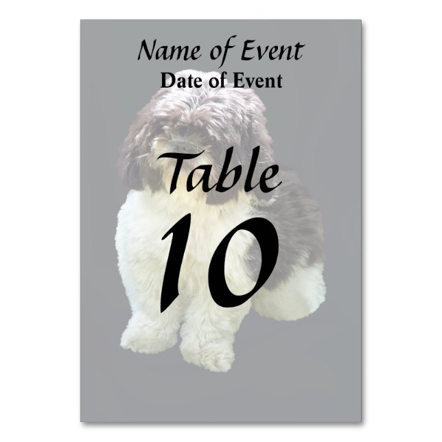 Numéro De Table Chiots Shih Tzu Adorables (Par défaut)