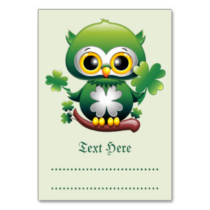 Numéro De Table Chouette bébé mignonne St Patrick dessin animé