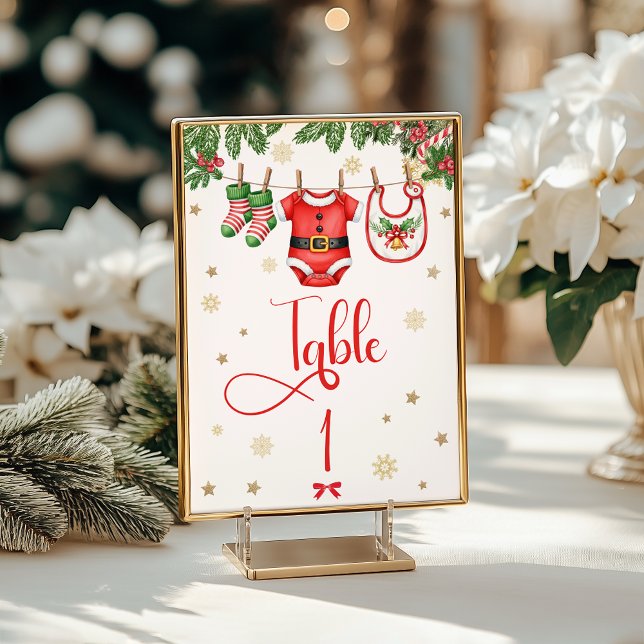 Numéro De Table Christmas Baby Clothes Line Table Number (Créateur téléchargé)