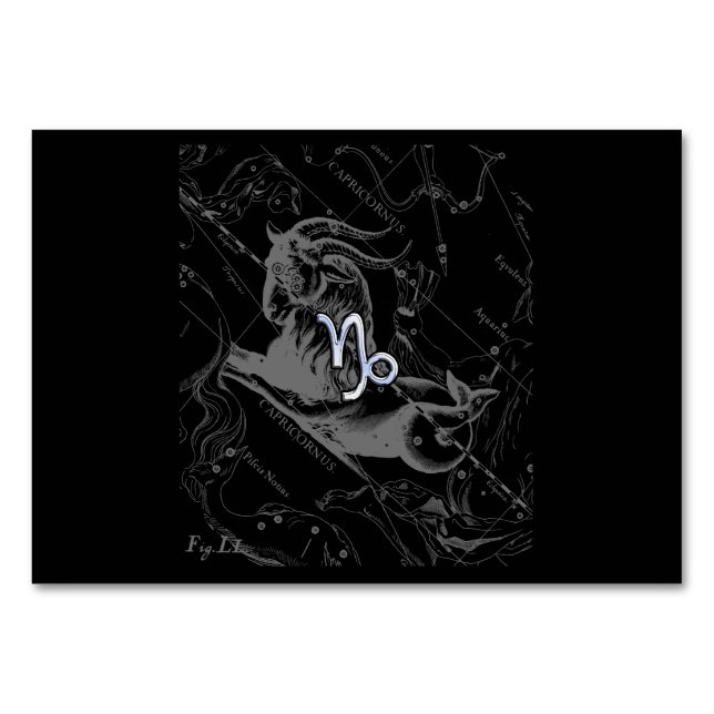 Numéro De Table Chrome comme Capricorn Zodiac Connexion Hevelius (Devant)