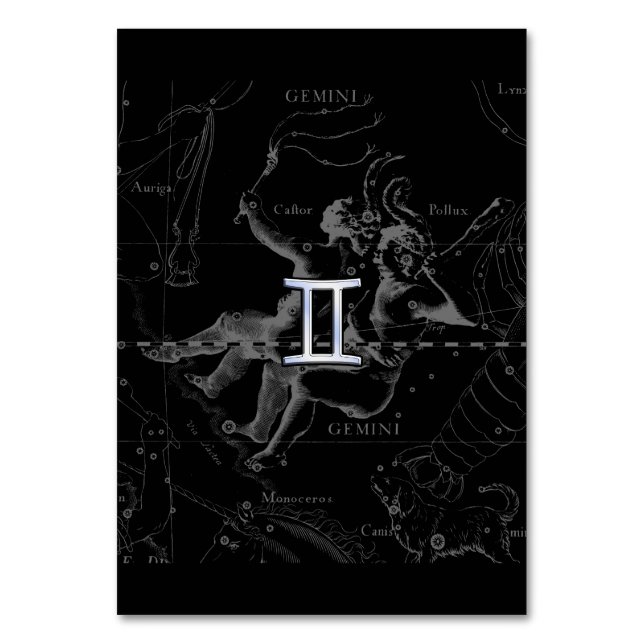 Numéro De Table Chrome d'argent comme Gemini Zodiac Connexion Heve (Par défaut)