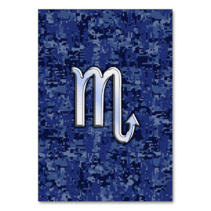 Numéro De Table Chrome Scorpio Zodiac Connexion Marine Camo Bleu
