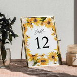 Numéro De Table Chute Fleur de tournesol Numéro du tableau<br><div class="desc">Habillez vos tables de mariage ou de fête avec votre carte de numéro de tableau Floral Sunflower Fall.</div>