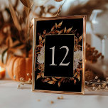 Numéro De Table Chute noire<br><div class="desc">Chiffres de tableau de chute noirs. Ajoutez une touche d'élégance à vos tables de réception avec les cartes Numéro de Mariage de la collection "Fall Black Terracotta Floral and Feuille Faire-part de mariage Collection". Ces cartes magnifiquement conçues sont ornées d'une étonnante motif feuille et fleurie sur le thème de l'automne,...</div>