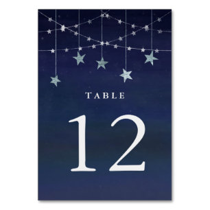 Numéro De Table Ciel nocturne avec des guirlandes d'étoiles
