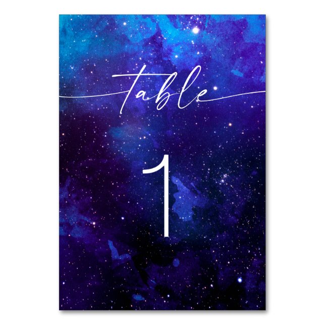 Numéro De Table Ciel Nocturne Mariage Galaxie Romantique | Écritur (Par défaut)