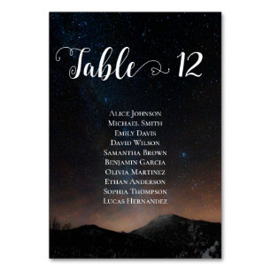 Numéro De Table Ciel nocturne mariage sous les étoiles