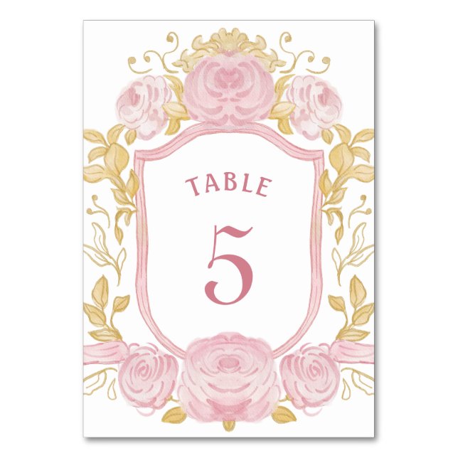 Numéro De Table Cimetière Rose aquarelle (Par défaut)