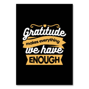 Numéro De Table Citations de la typographie de la Gratitude inspir