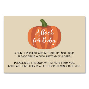 Numéro De Table Citrouille Automne Livre Baby shower Automne Pour
