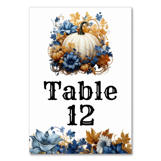 Numéro De Table Citrouille blanc Elegant Fall Garden Numéro de tab (Par défaut)