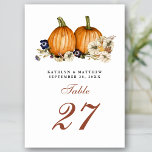 Numéro De Table Citrouille botanique Rustique Mariage de automne d<br><div class="desc">Fall in Love Botanical Citrouille Rustic Autumn Mariage de automne Numéro de table. Tous les textes sont pré-arrangés pour que vous personnalisiez facilement et rapidement avec vos propres détails.</div>