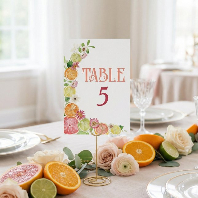 Numéro De Table Citrus Main Squeeze Bridal Shower Table Number (Créateur téléchargé)
