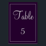 Numéro De Table Classe prune et argent<br><div class="desc">Une carte de table élégante qui est vraiment incroyable,  cet article présente un design prune et argenté utilisant des modèles faciles à remplir. Le texte peut être personnalisé ainsi que la couleur de la carte de table et du carré. Personnalisez le vôtre dès aujourd'hui !</div>