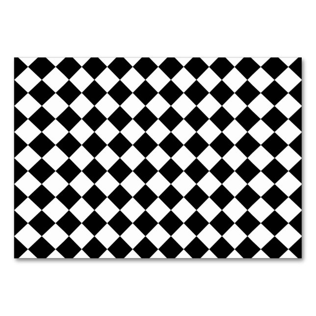 Numéro De Table Classic Diamond noir et blanc Checkers (Devant)