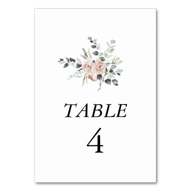 Numéro De Table Classic Dusty Rose Floral Wedding (Par défaut)