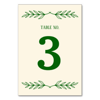 Numéro De Table Classic Elegance Ivory & Emerald Islamic Wedding