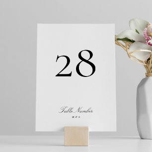 Numéro De Table Classic Elegant Calligraphie noir & blanc Mariage