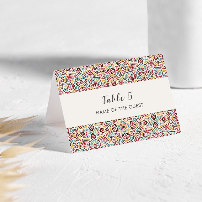 Numéro De Table Classical Geometric Mandala Wedding Place Card (Créateur téléchargé)