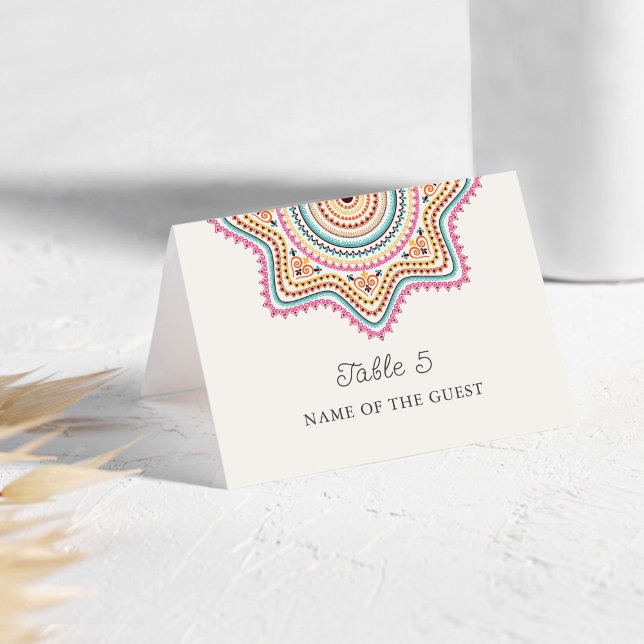 Numéro De Table Classical Ornate Style Mandala Wedding Place Card (Créateur téléchargé)