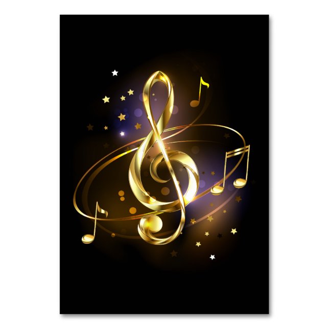 Numéro De Table Clé de sol en or Musique (Par défaut)