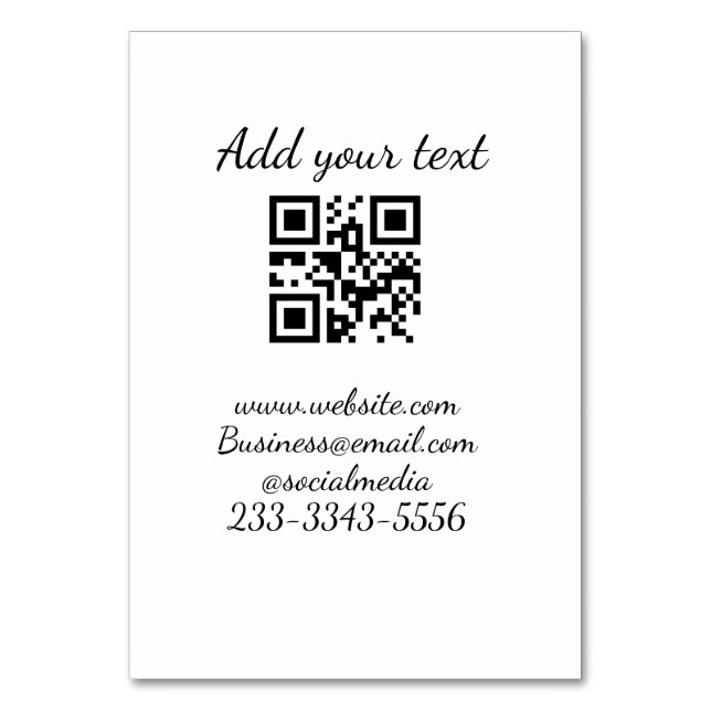 Numéro De Table code QR personnalisé simple ajouter votre nom text (Par défaut)