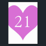 Numéro De Table Coeur numéroté orchidée<br><div class="desc">Simple forme de coeur mignon en violet orchidée avec numéro de table blanc pour votre mariage.</div>